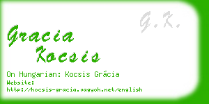 gracia kocsis business card