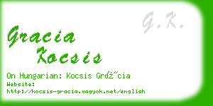 gracia kocsis business card